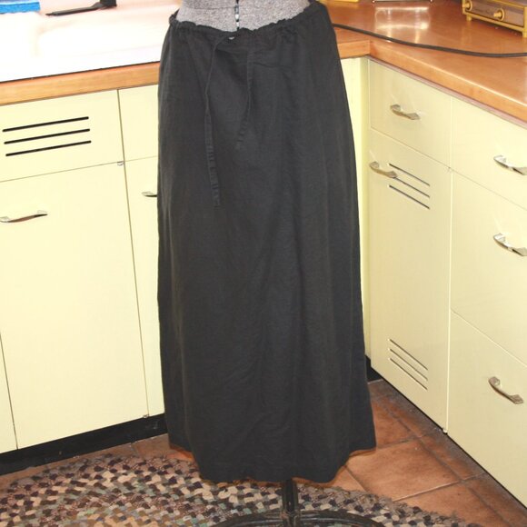 Women's Linen Drawstring Skirt - Picture 1 of 5